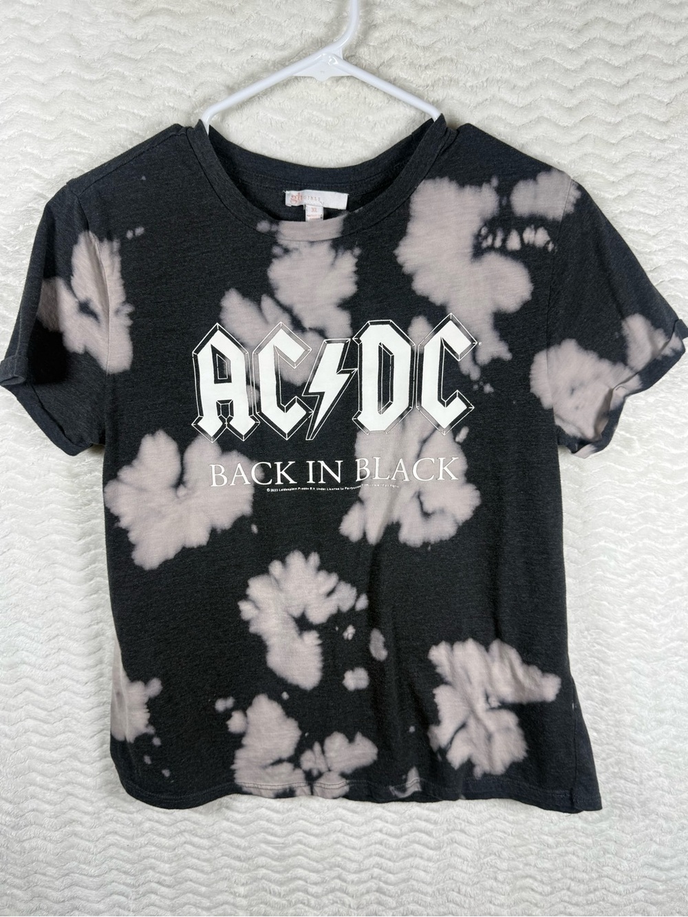 GB girls Black & Bleach Tie-Dye 'Back In Black' Graphic Tee